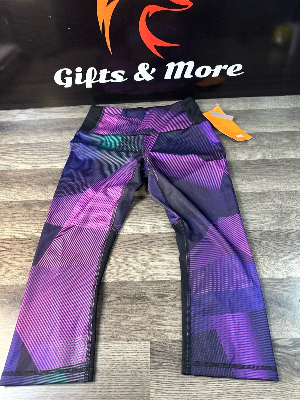 Lucy Purple Geometric Capris NWT